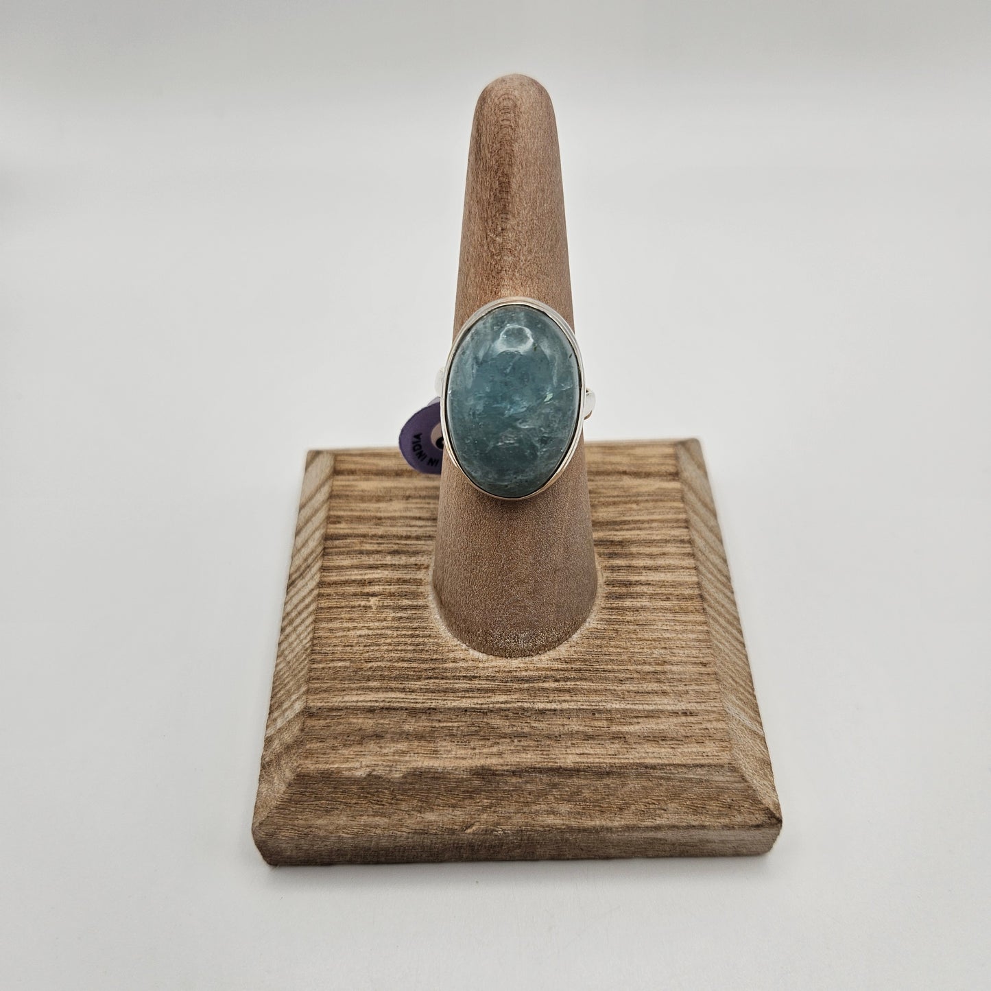 SS Aquamarine Round Ring