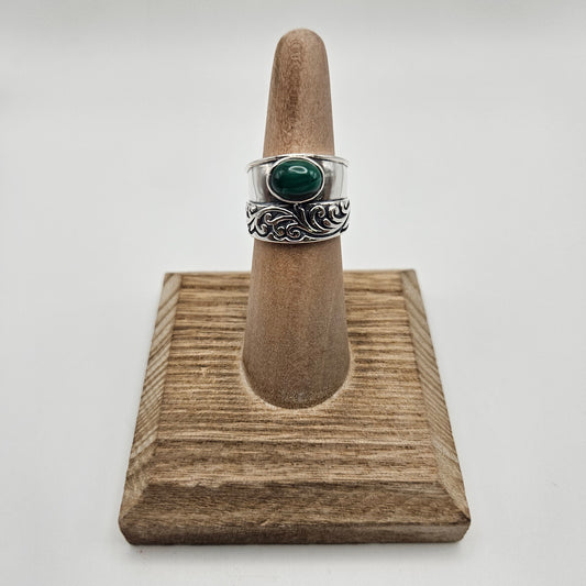 SS Malachite Wrap Ring