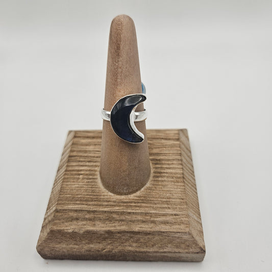 SS Labradorite Moon Ring