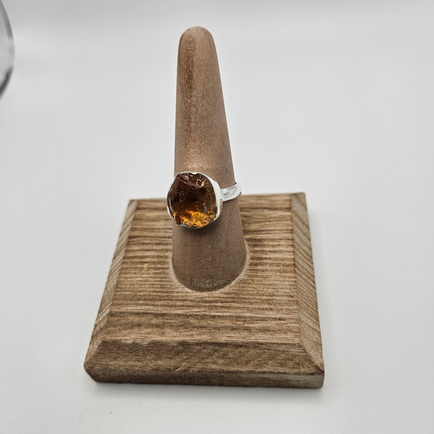 SS Rough Citrine Ring