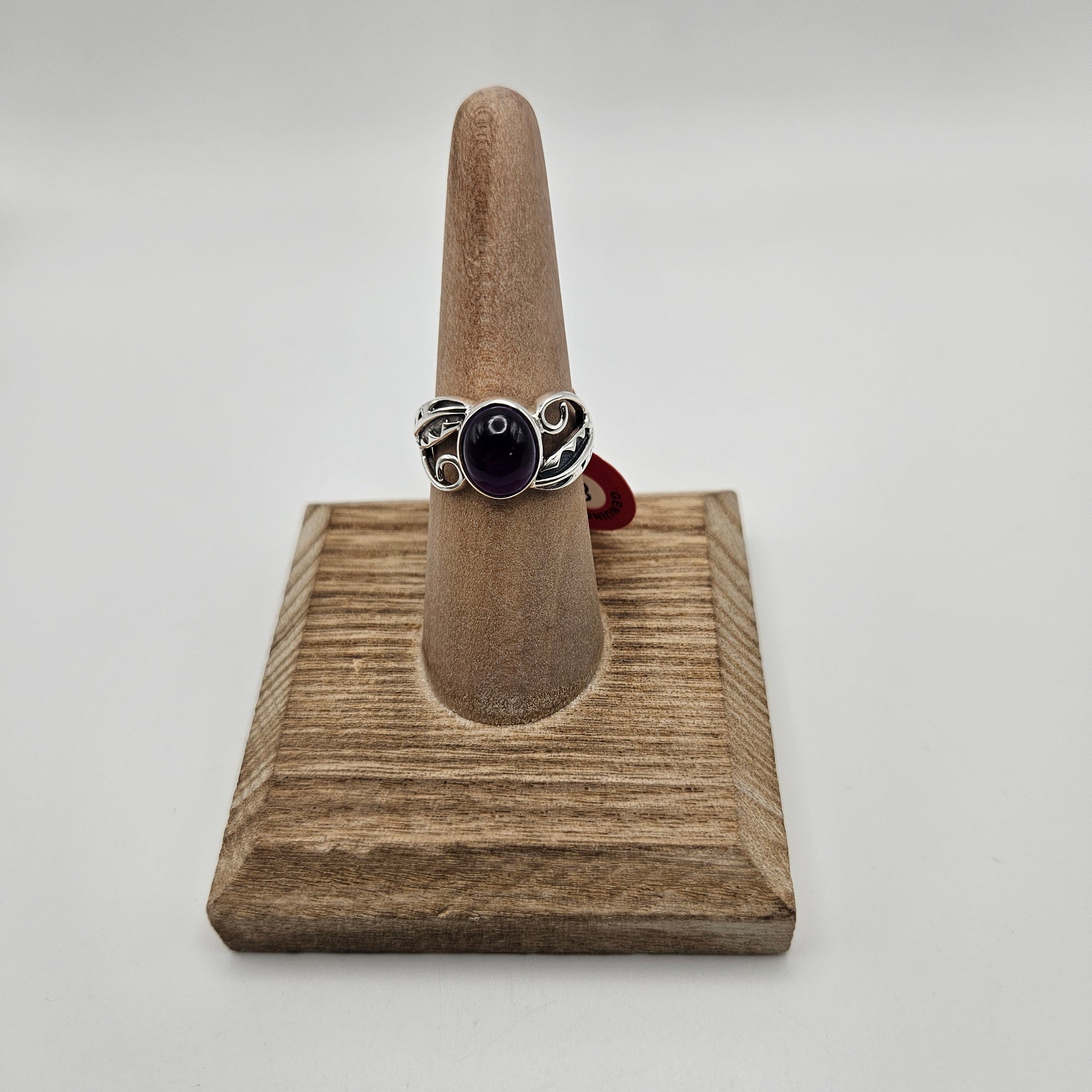 SS Amethyst Feather Ring