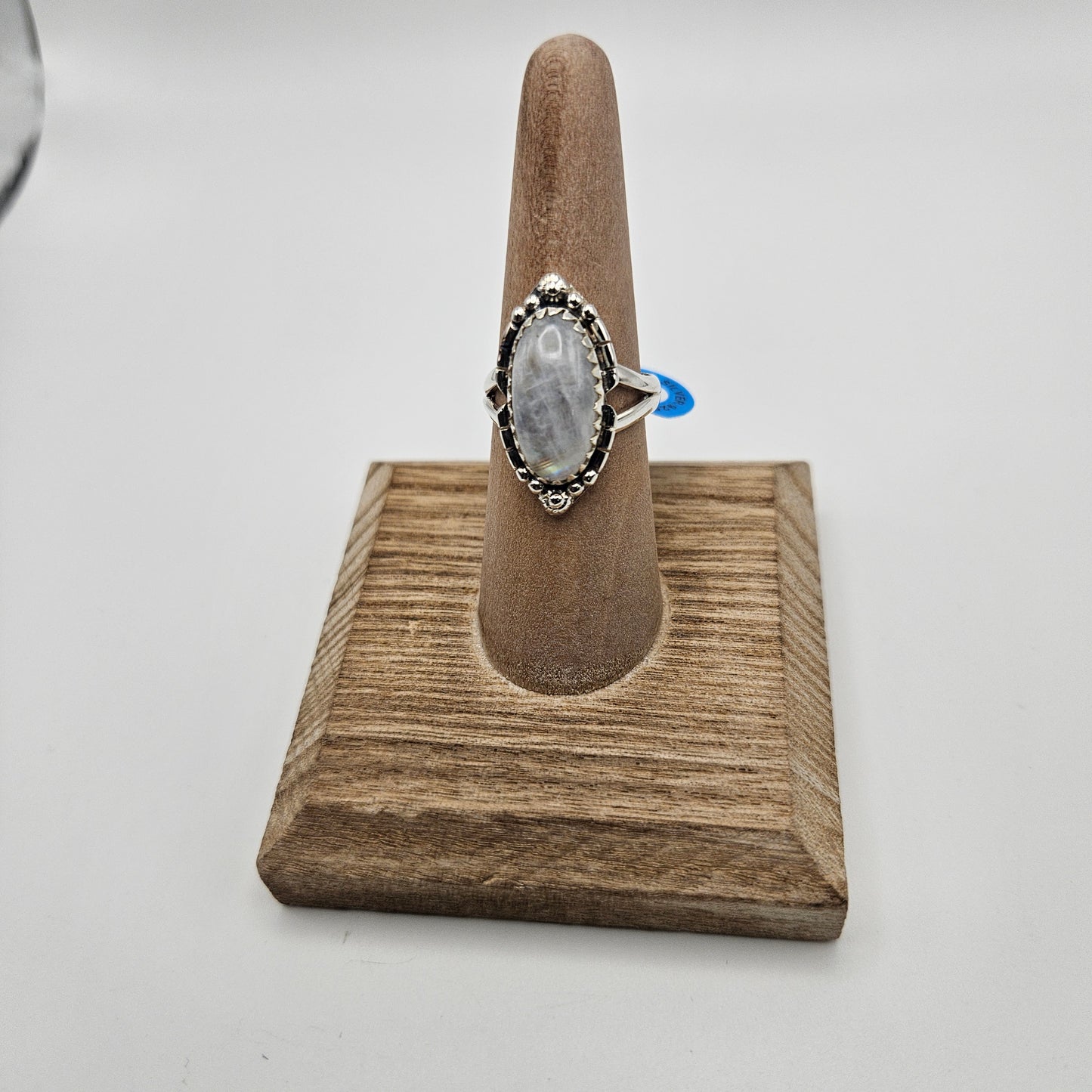 SS Moonstone Ornate Ring
