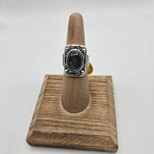 SS Labradorite Square Ring
