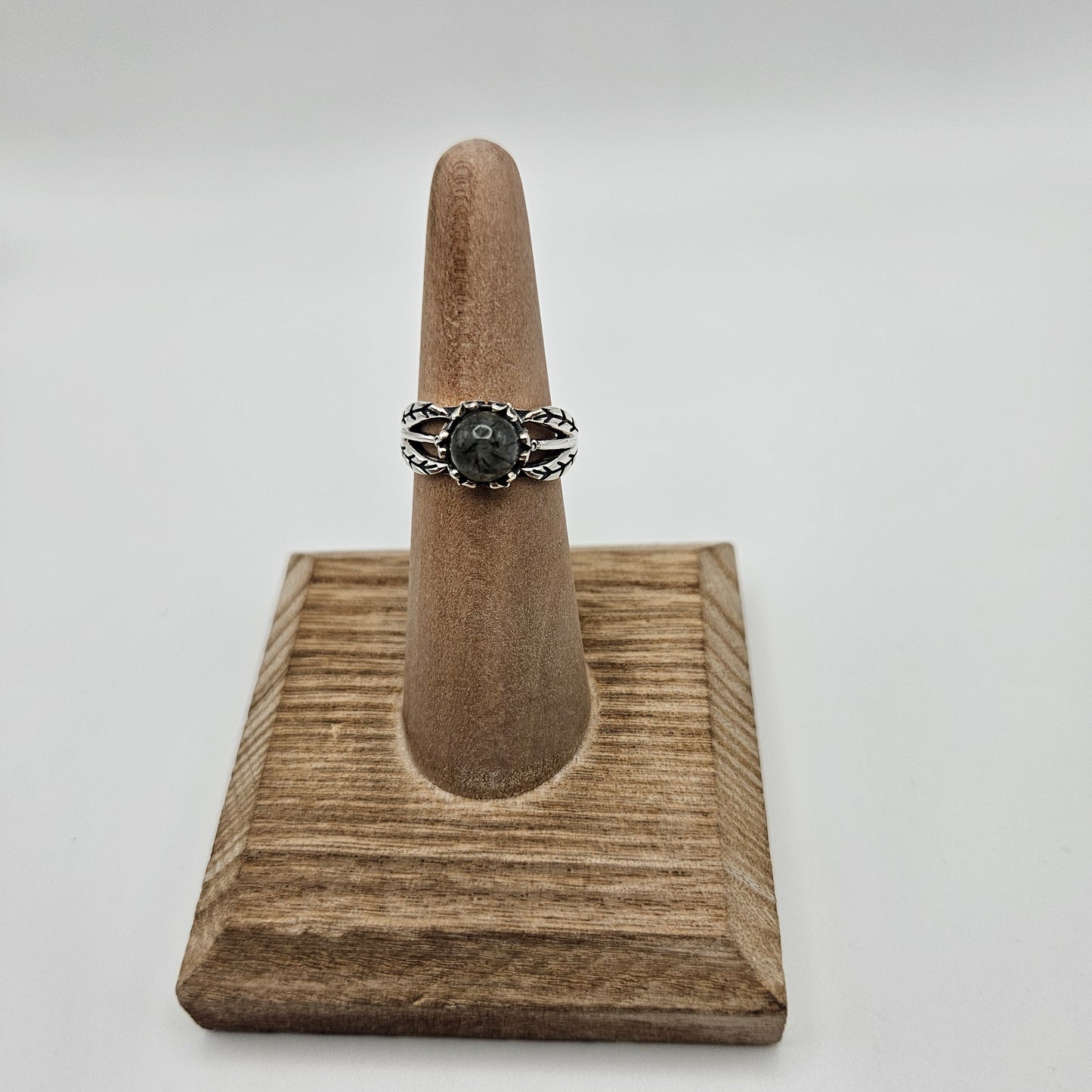 SS Rutile Black Round Ring