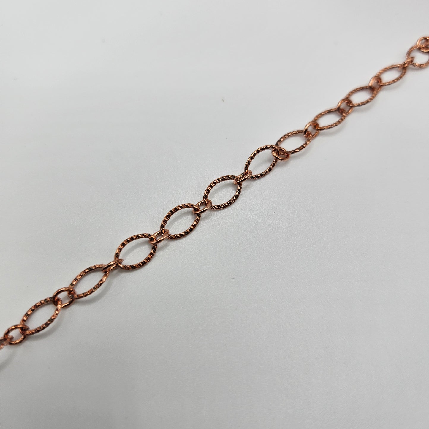 Copper Etched Oval Chain By the Foot