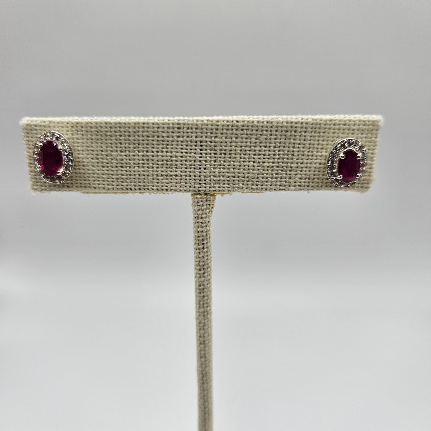 Ruby Sterling Silver Teardrop Faceted Earrings