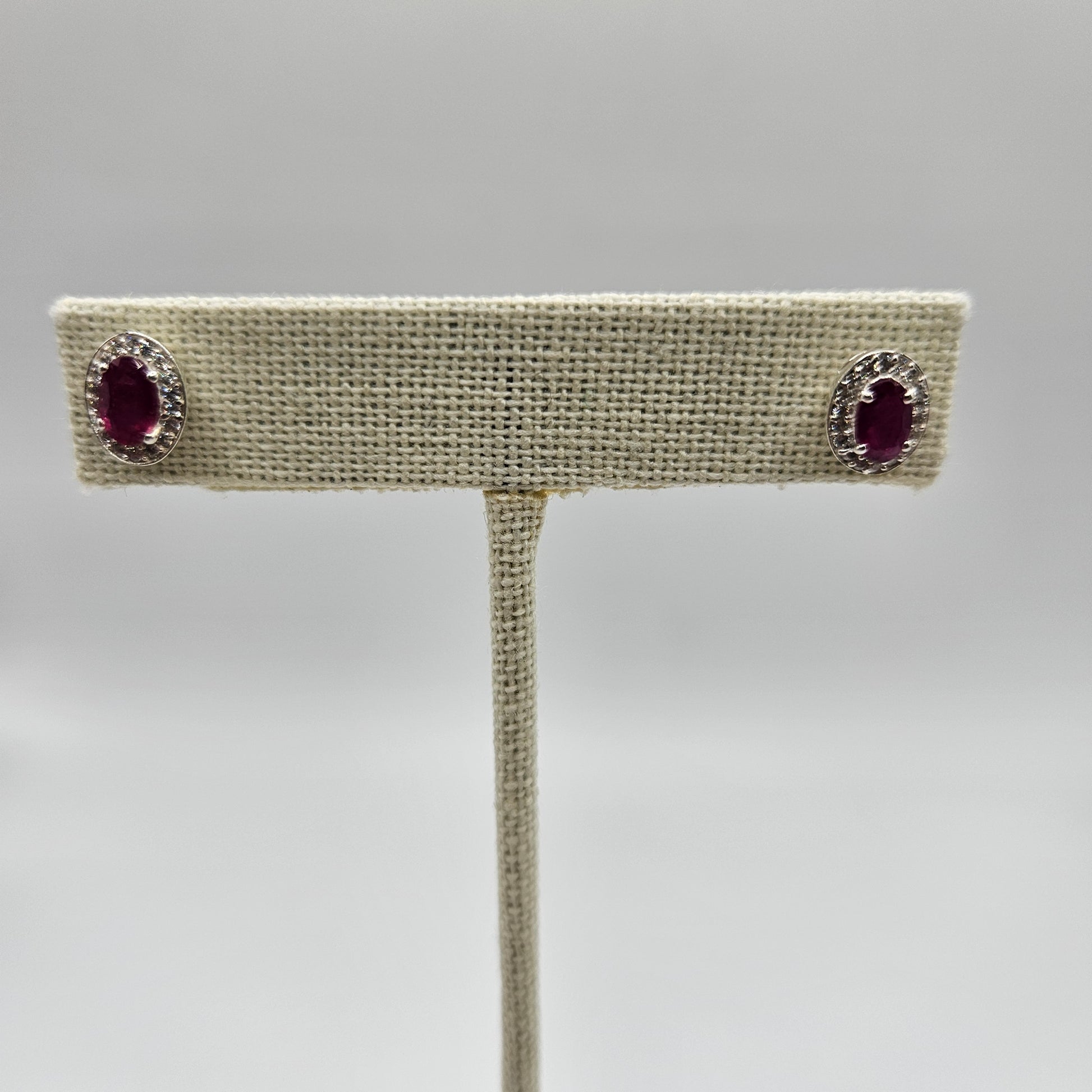 Ruby Sterling Silver Teardrop Faceted Earrings