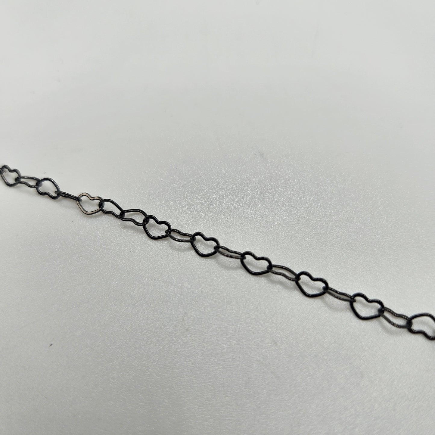 Plated Gunmetal Heart Chain By the Foot