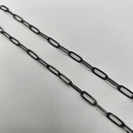 Plated Gunmetal Paper Clip Chain By the Foot