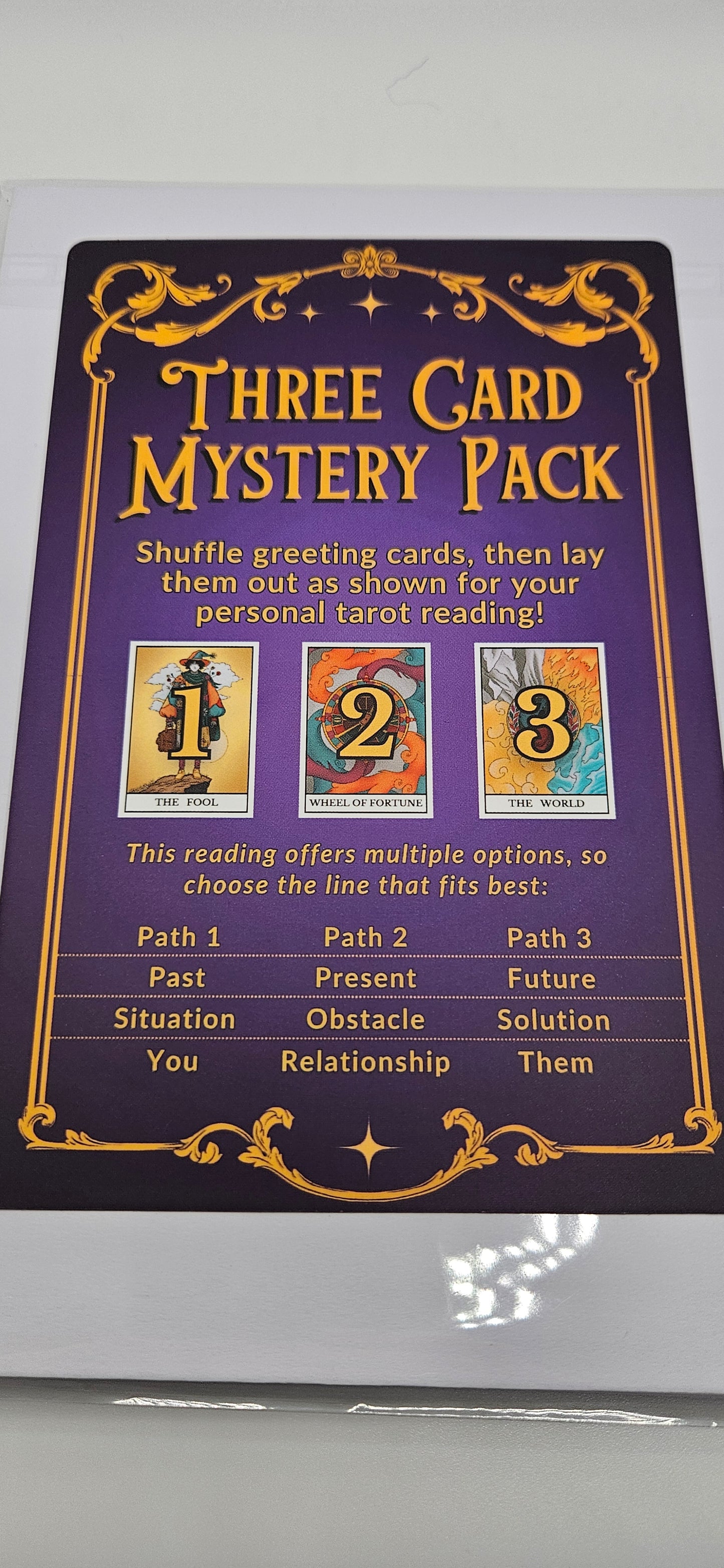 Three Card Mystery Pack Tarot Greeting Card
