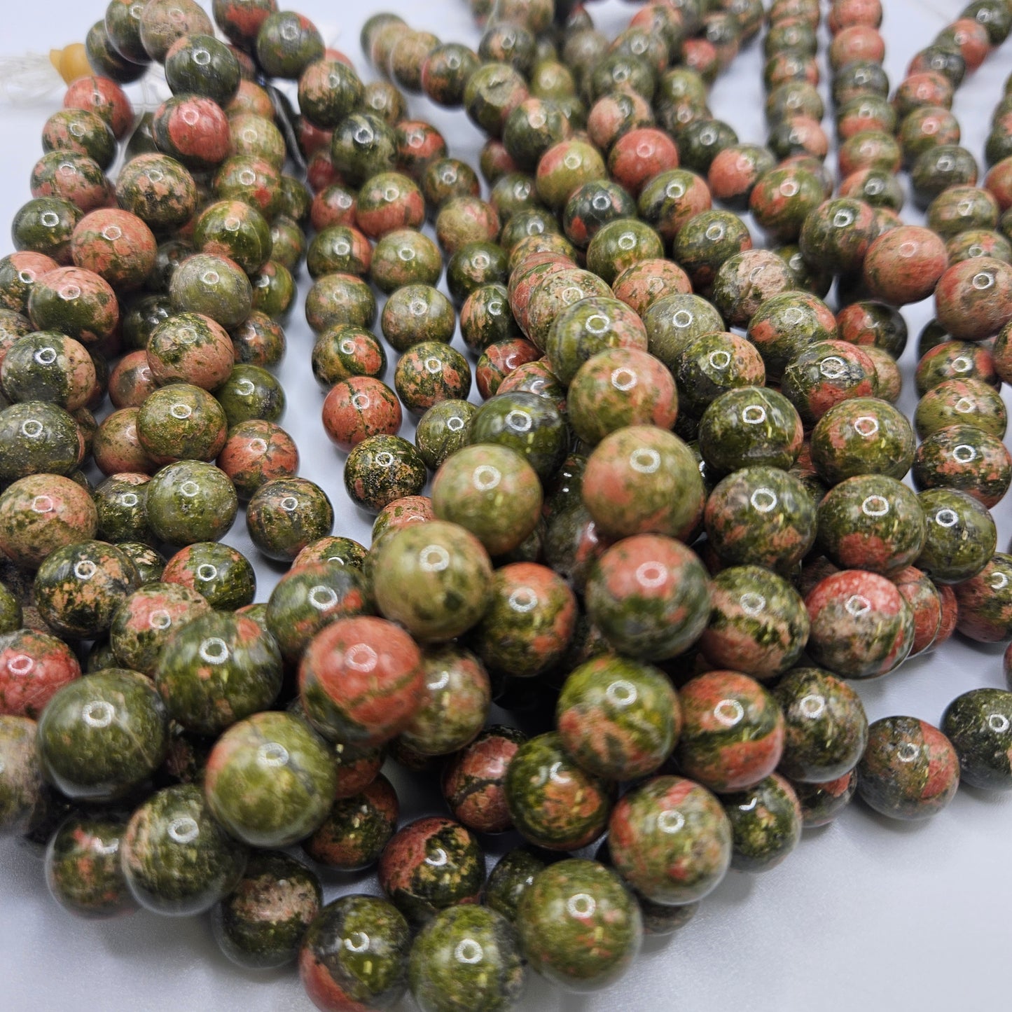 12mm Unakite Jasper Round Bead Strand