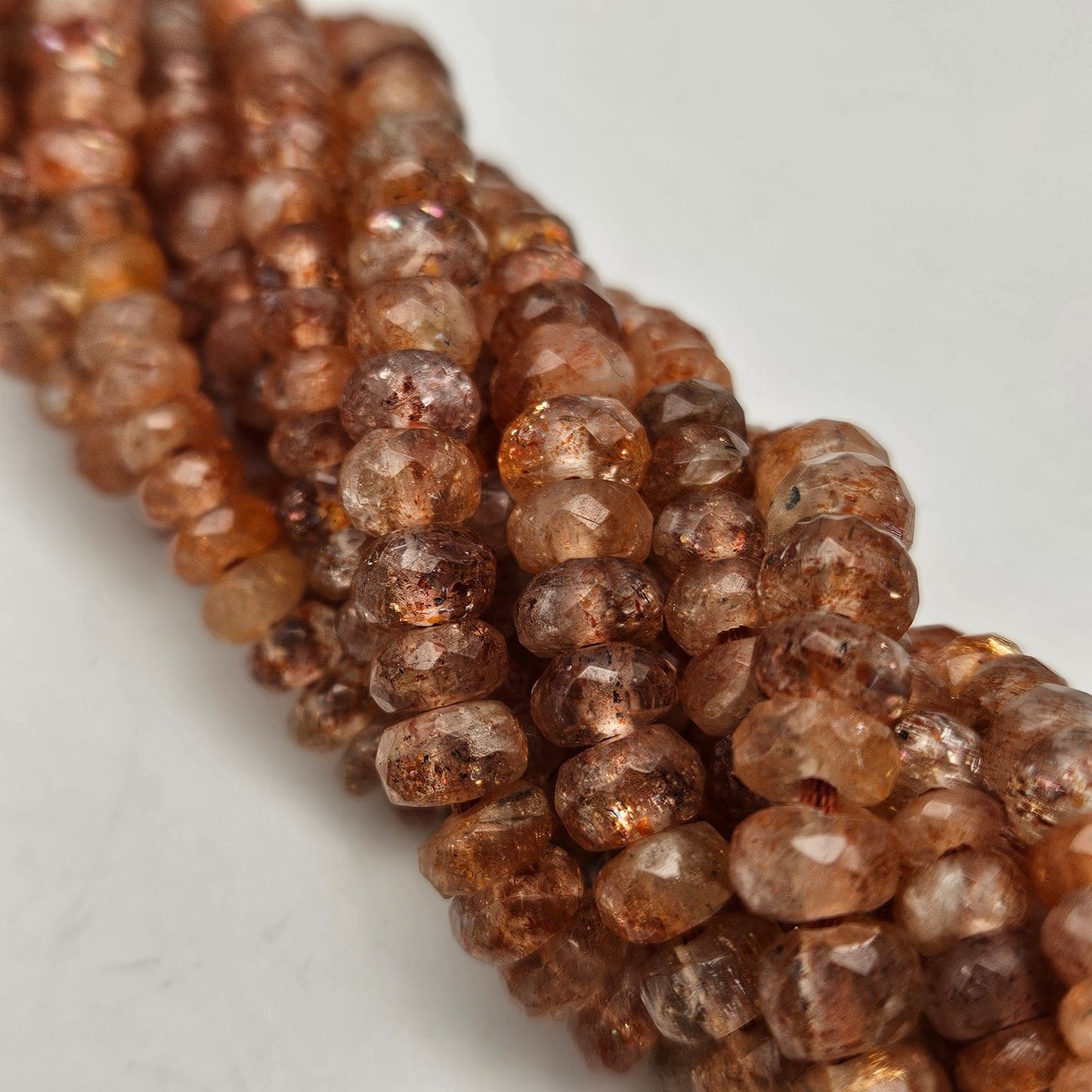 4mm Sunstone Faceted Bead Strand