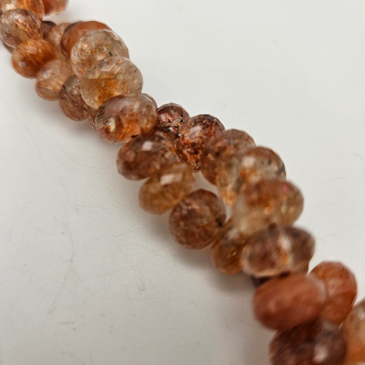 10mm Sunstone Rondell Faceted Bead Strand