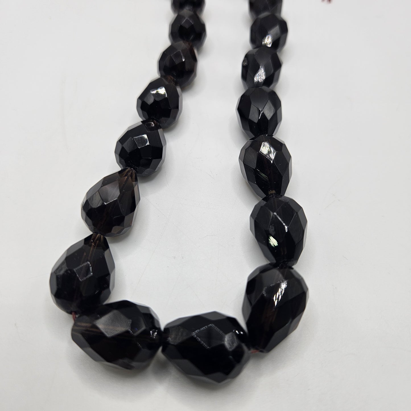 16mm Faceted Smokey Quartz Teardrop Single Bead
