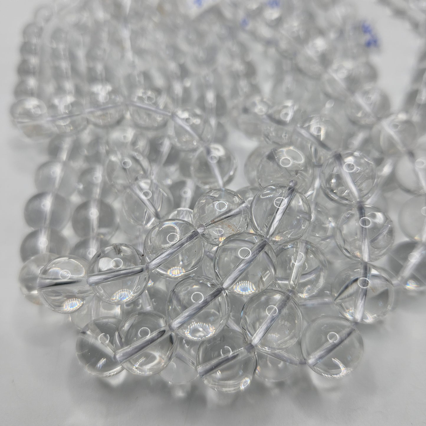 12mm Clear Quartz Round Bead Strand
