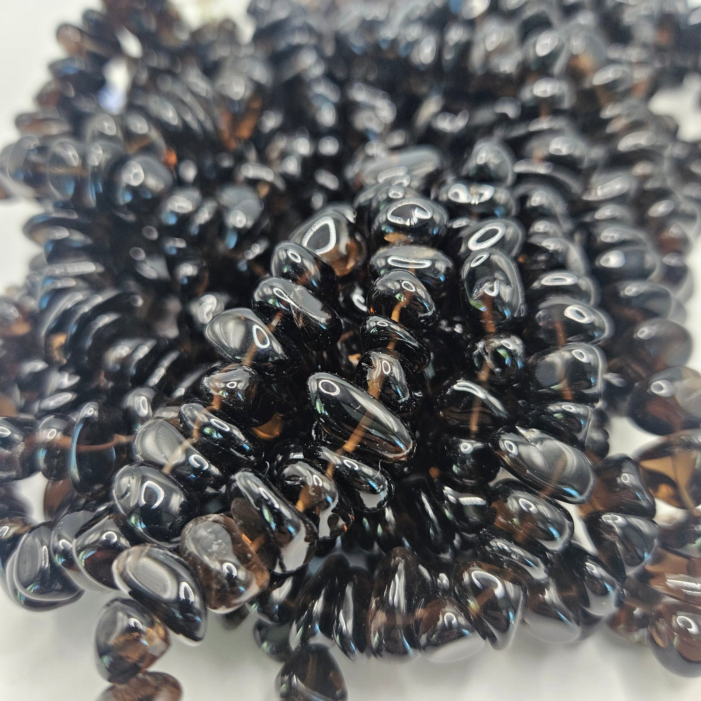 10mm Smokey Quartz Chips Bead Strands