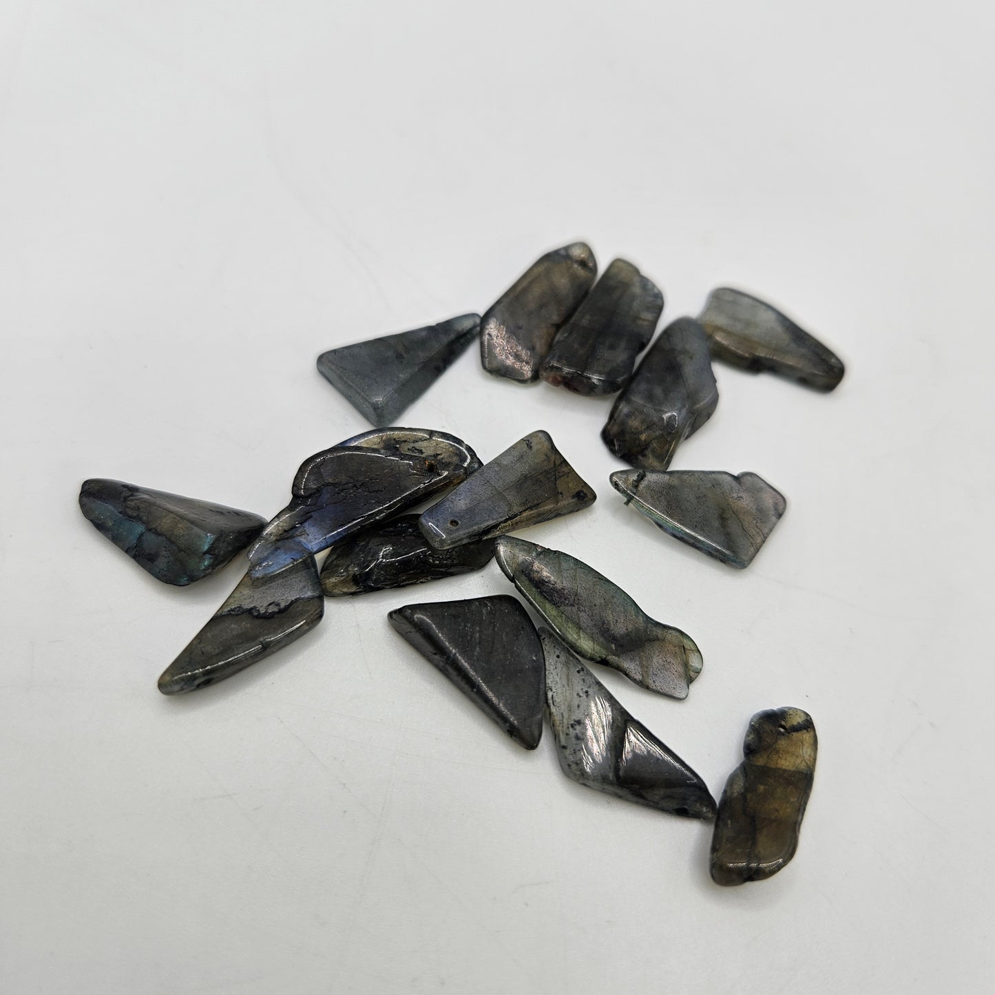 12mm Labradorite Chip Top Drill Single Bead