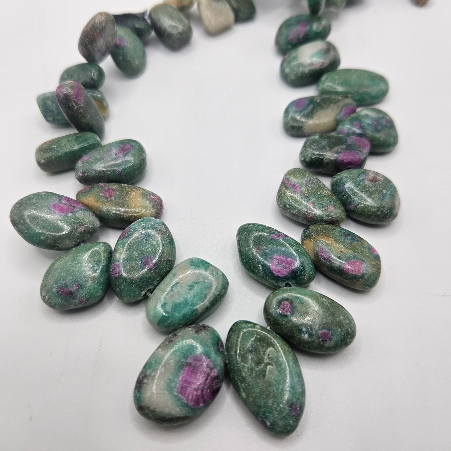 14-20mm Ruby Fuchsite Side Drill Single Bead.