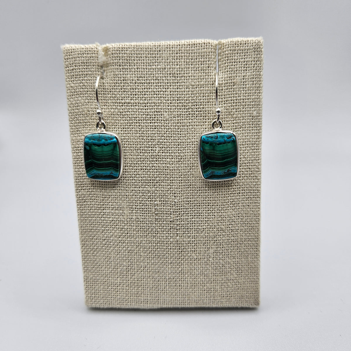Sterling Silver Assorted Malachite Chrysocolla Earrings