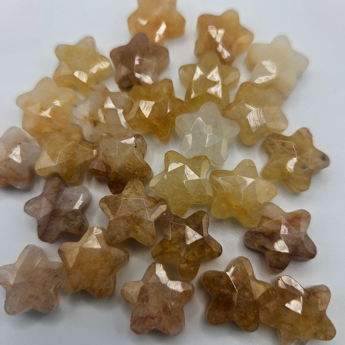 12mm Faceted Hematoid Quartz Star Single Bead