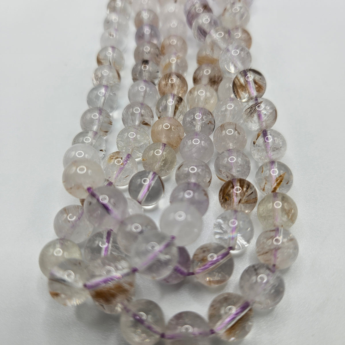 8mm Brown Rutilated Quartz Bead Strand