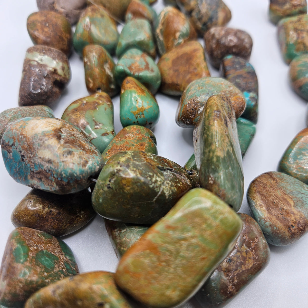 Extra Large Turquoise Chunk Bead Strand