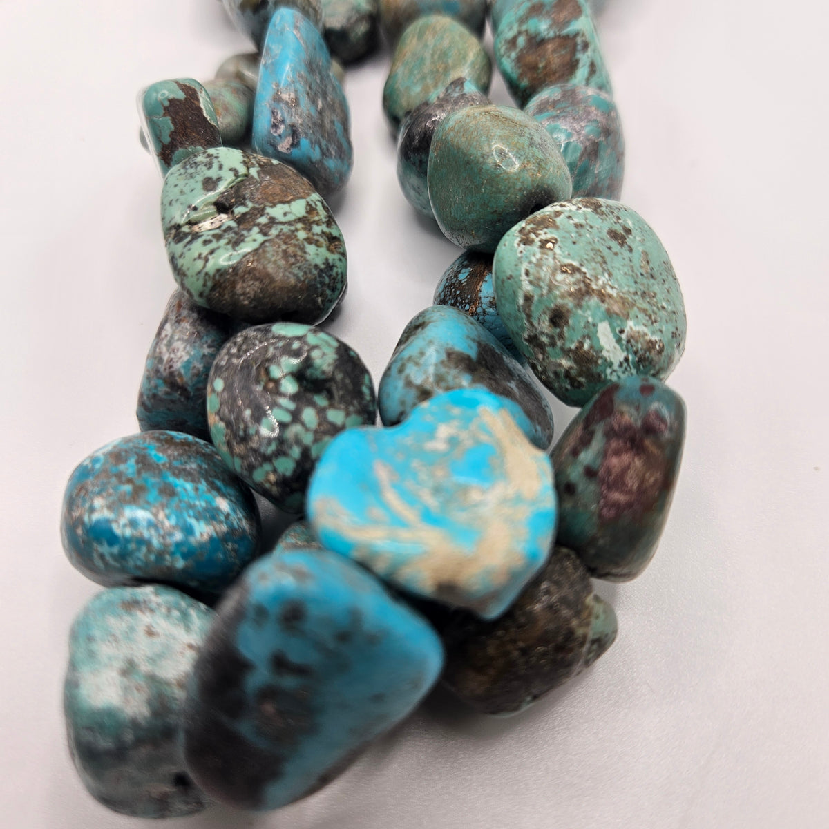 Large Turquoise Nugget Bead Strand