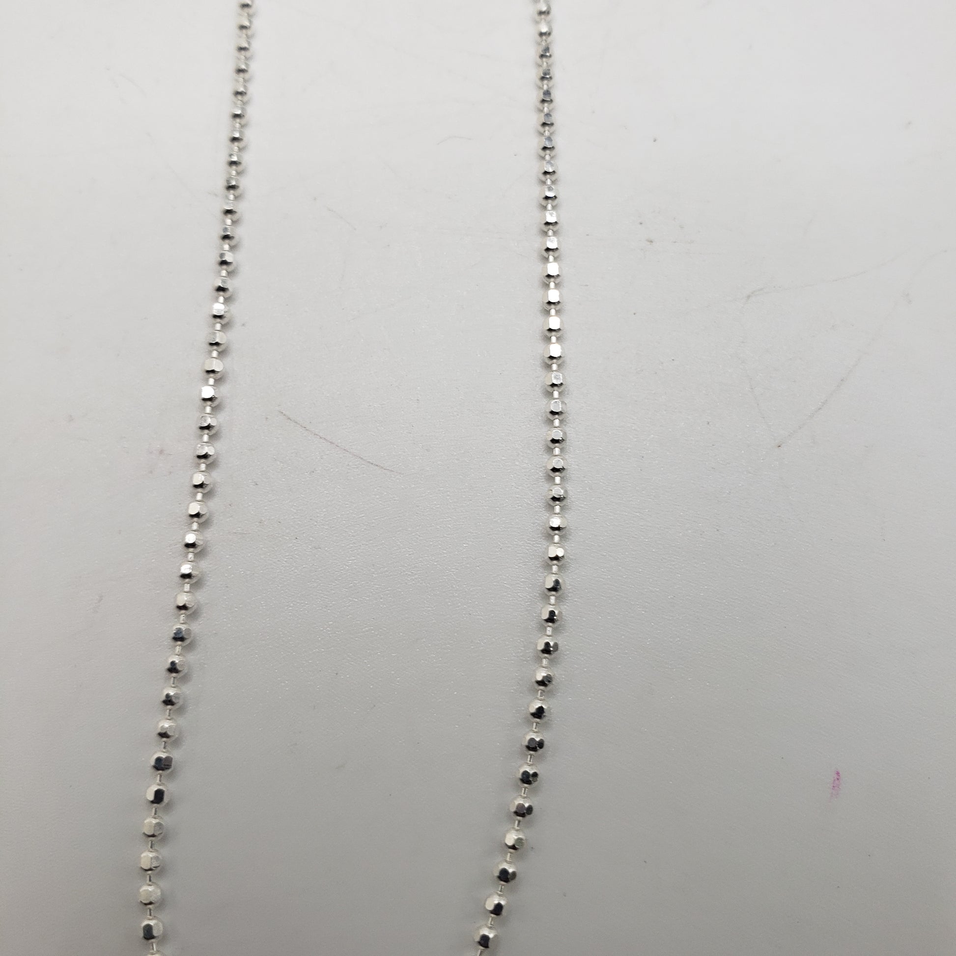 20in Sterling Silver Small Ball Chain Faceted.