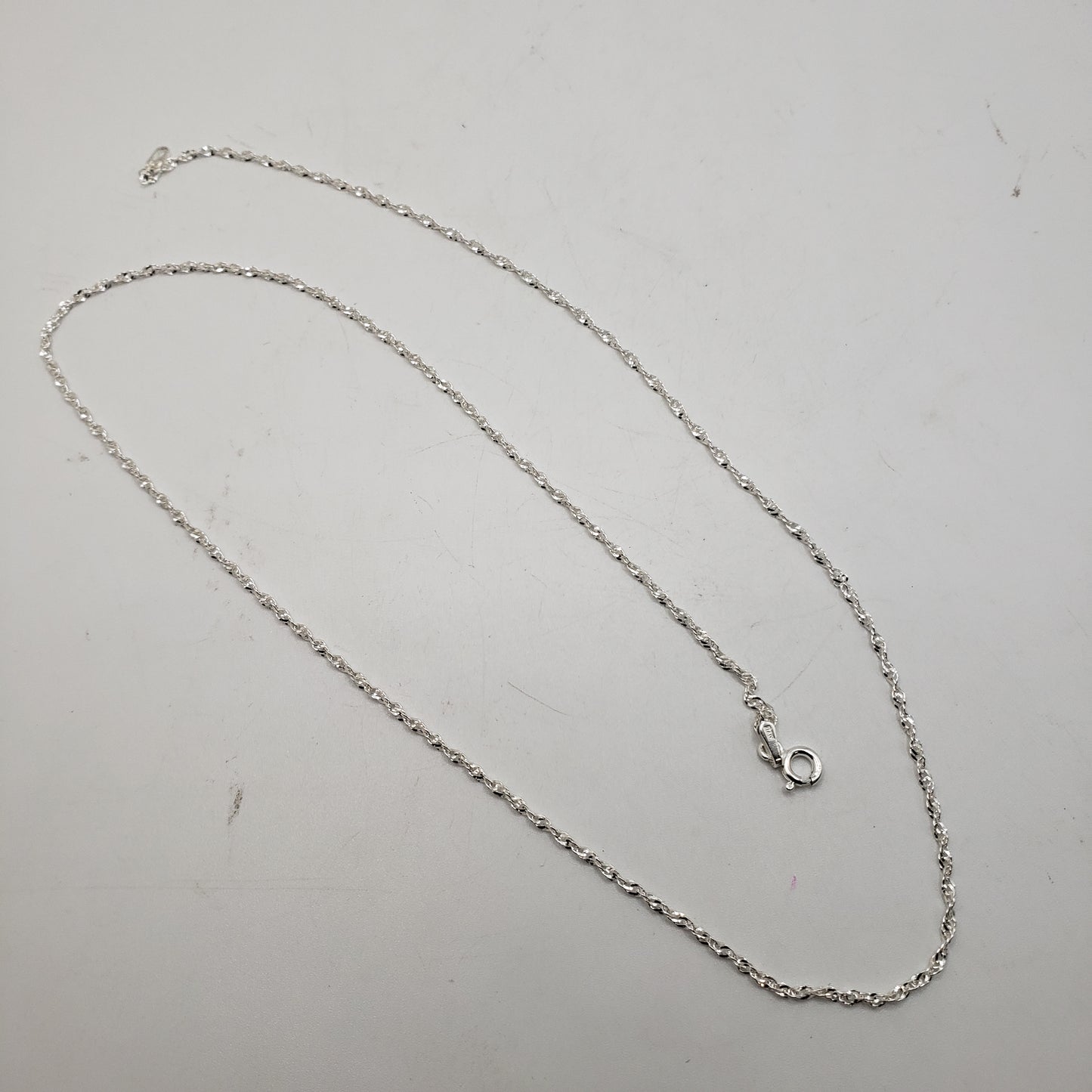 20 Inch Sterling Silver Thin Rope Chain.