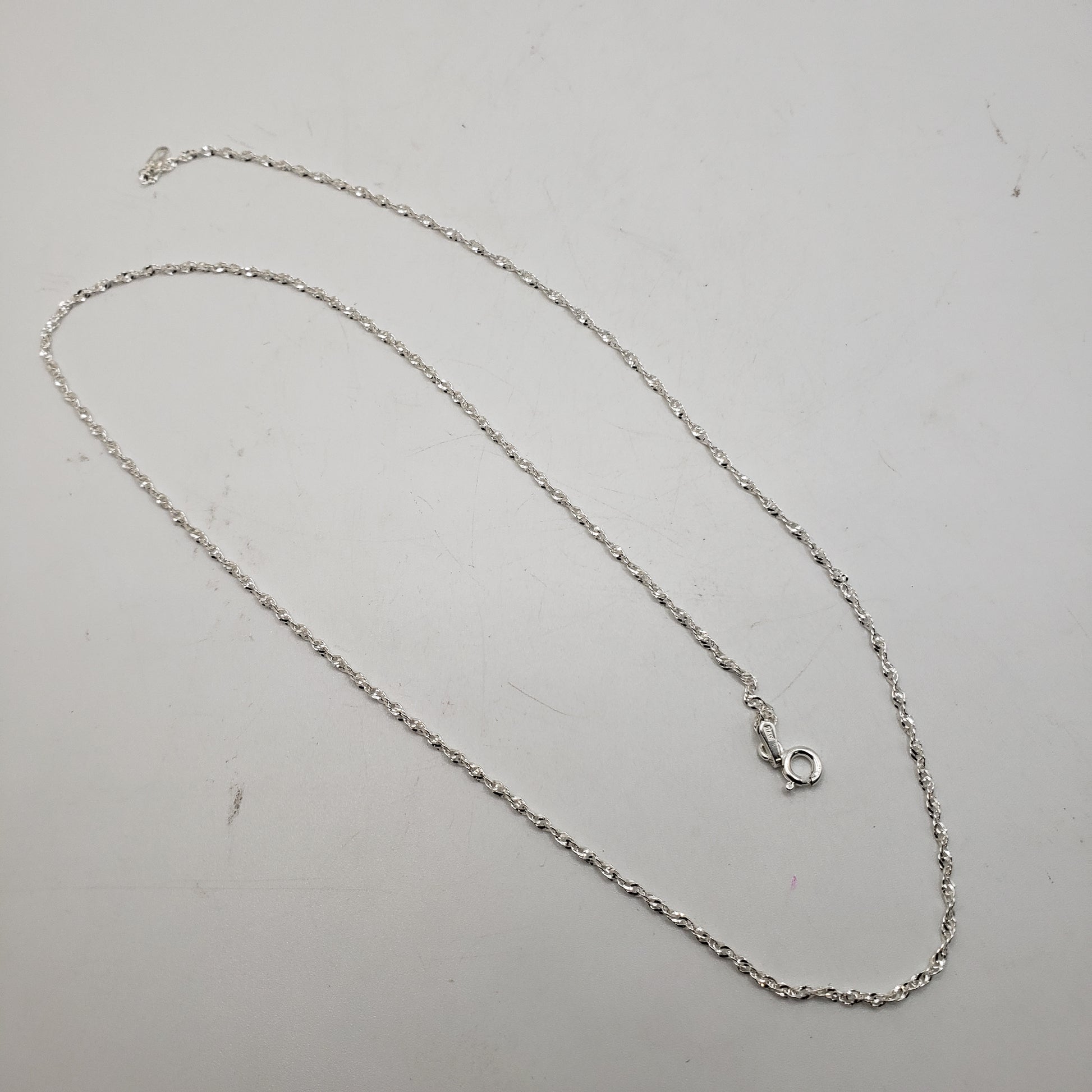 20 Inch Sterling Silver Thin Rope Chain.