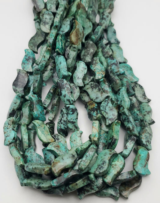 20mm African Turquoise Curved Beads.
