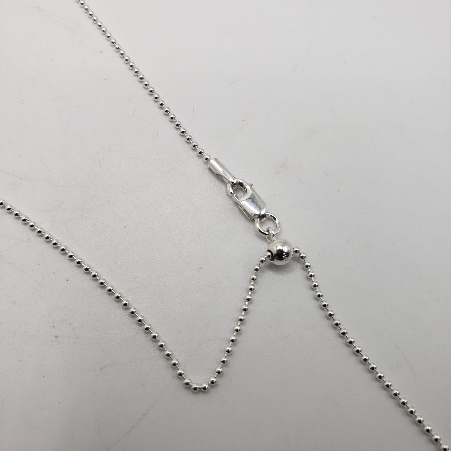 22 Inch Sterling Silver Small Ball Chain Adjustable.