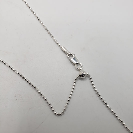 22 Inch Sterling Silver Small Ball Chain Adjustable.