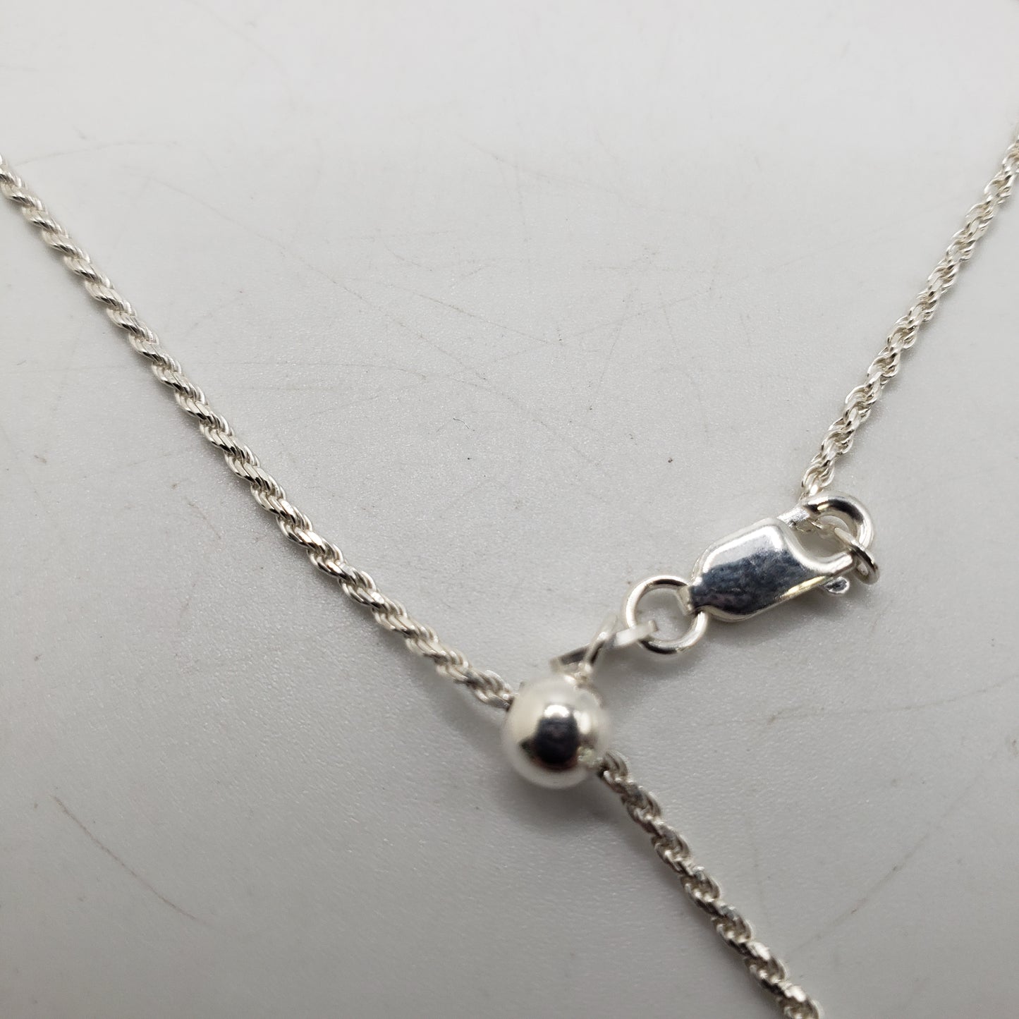 22in Sterling Silver Small Rope Chain Adjustable.