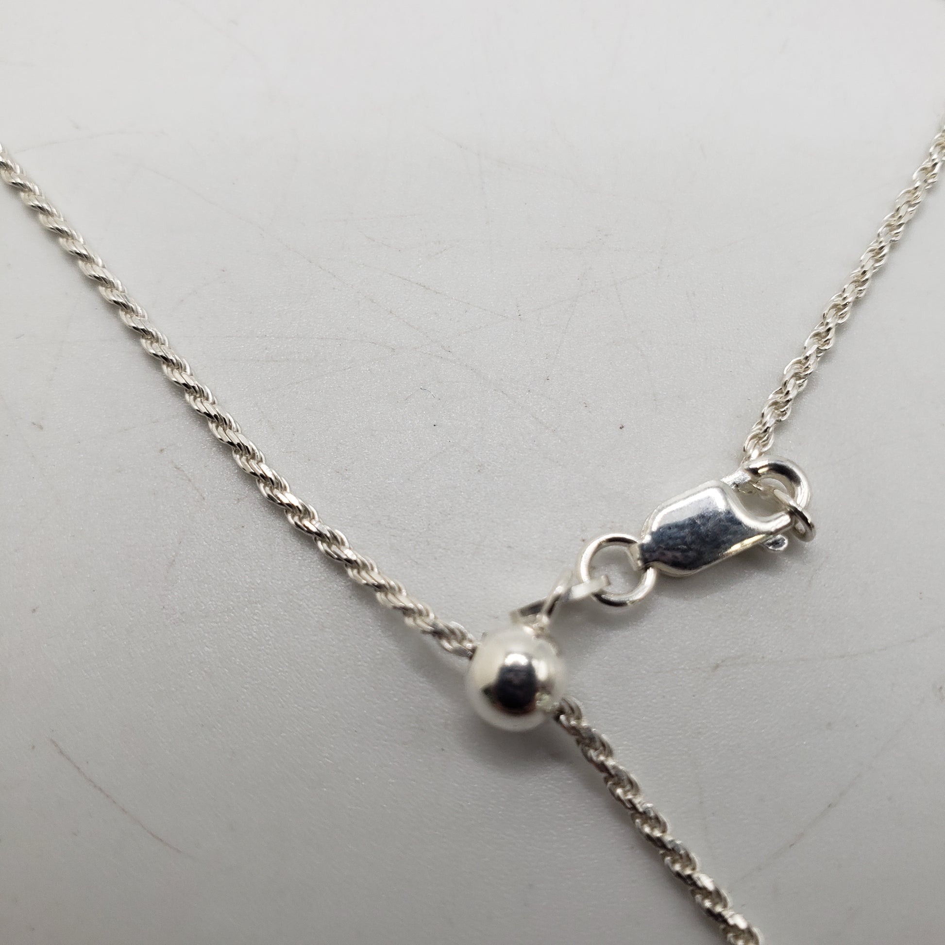 22in Sterling Silver Small Rope Chain Adjustable.