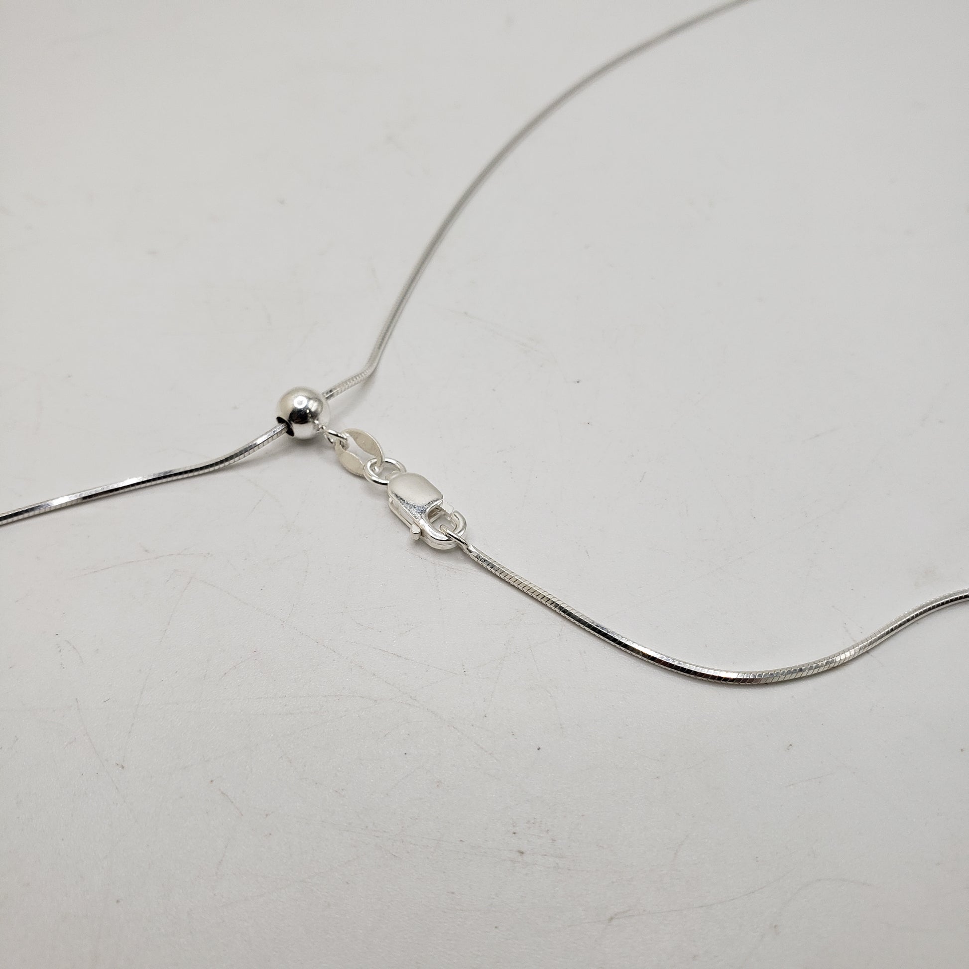 22in Sterling Silver Small Snake Chain Adjustable.