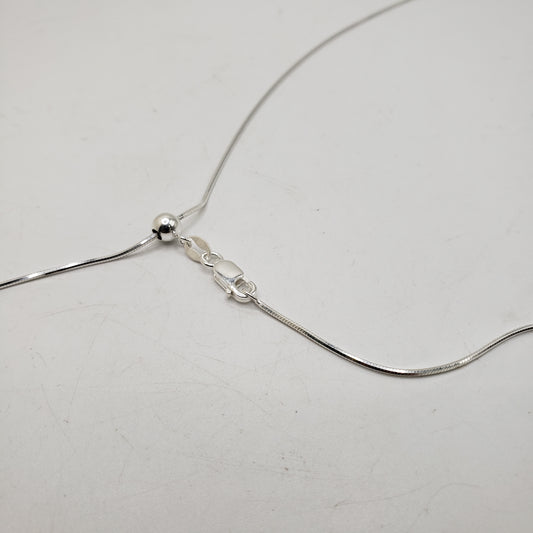 22in Sterling Silver Small Snake Chain Adjustable.