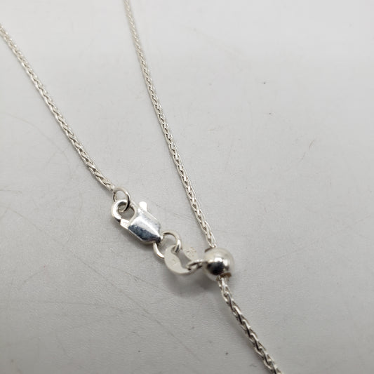 22in Sterling Silver Wheat Chain Adjustable.