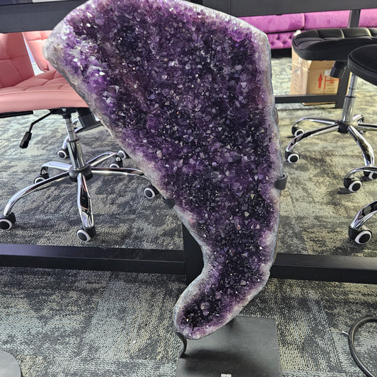 24" Amethyst Cluster on Stand Curved.
