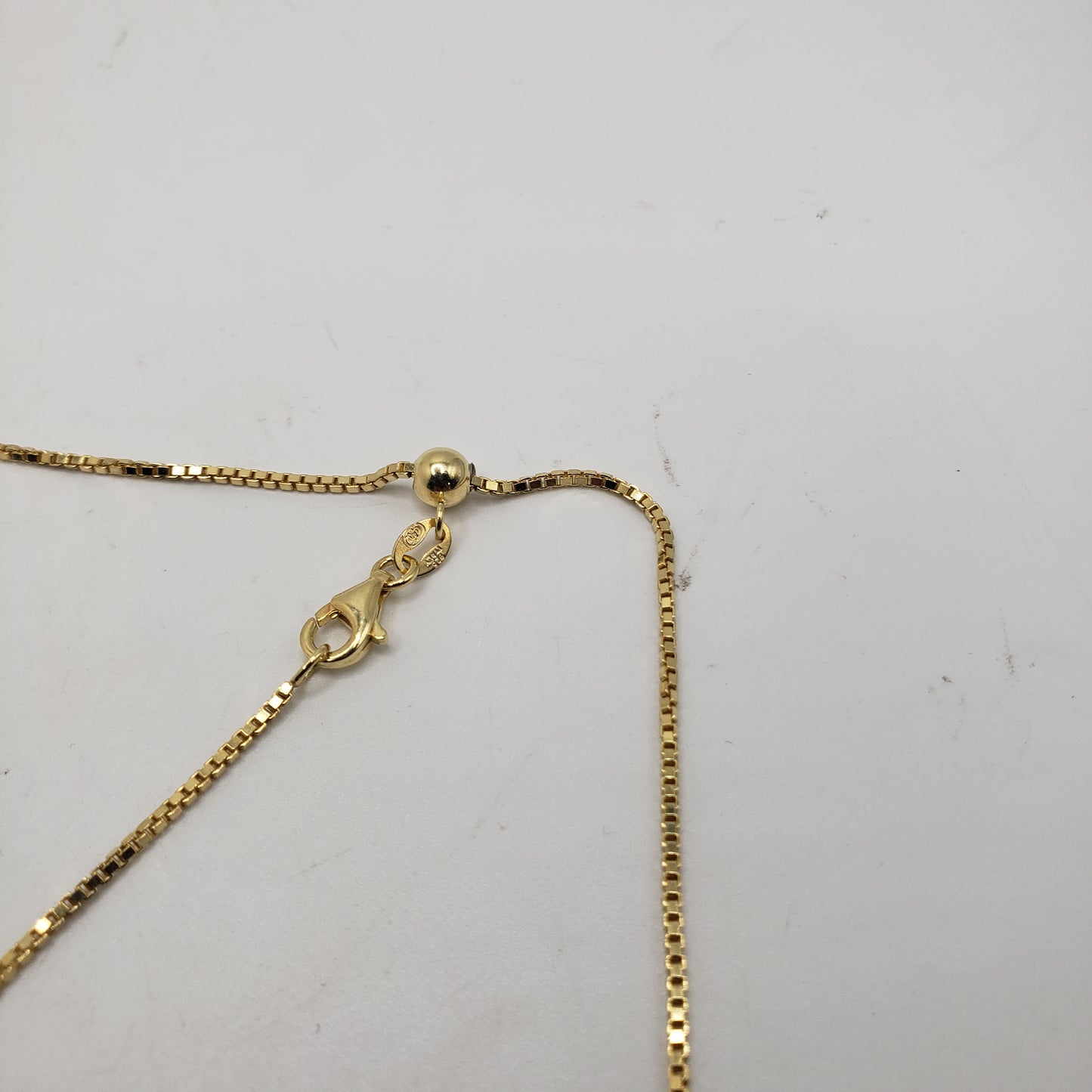 24in Gold Vermeil Small Box Chain Adjustable.