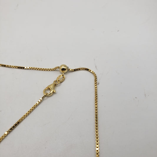 24in Gold Vermeil Small Box Chain Adjustable.