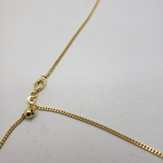 24in Gold Vermeil Small Diamond Cut Chain Adjustable.
