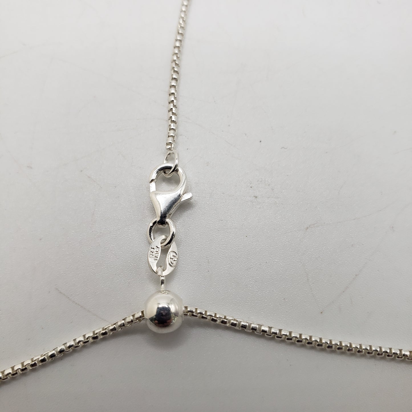 24in Sterling Silver Small Box Chain Adjustable.