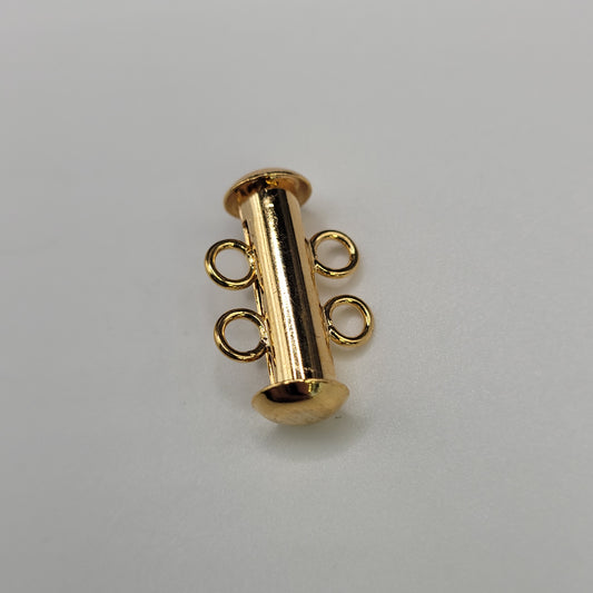 2 STRAND CLASP 16MM GOLD PLATE.