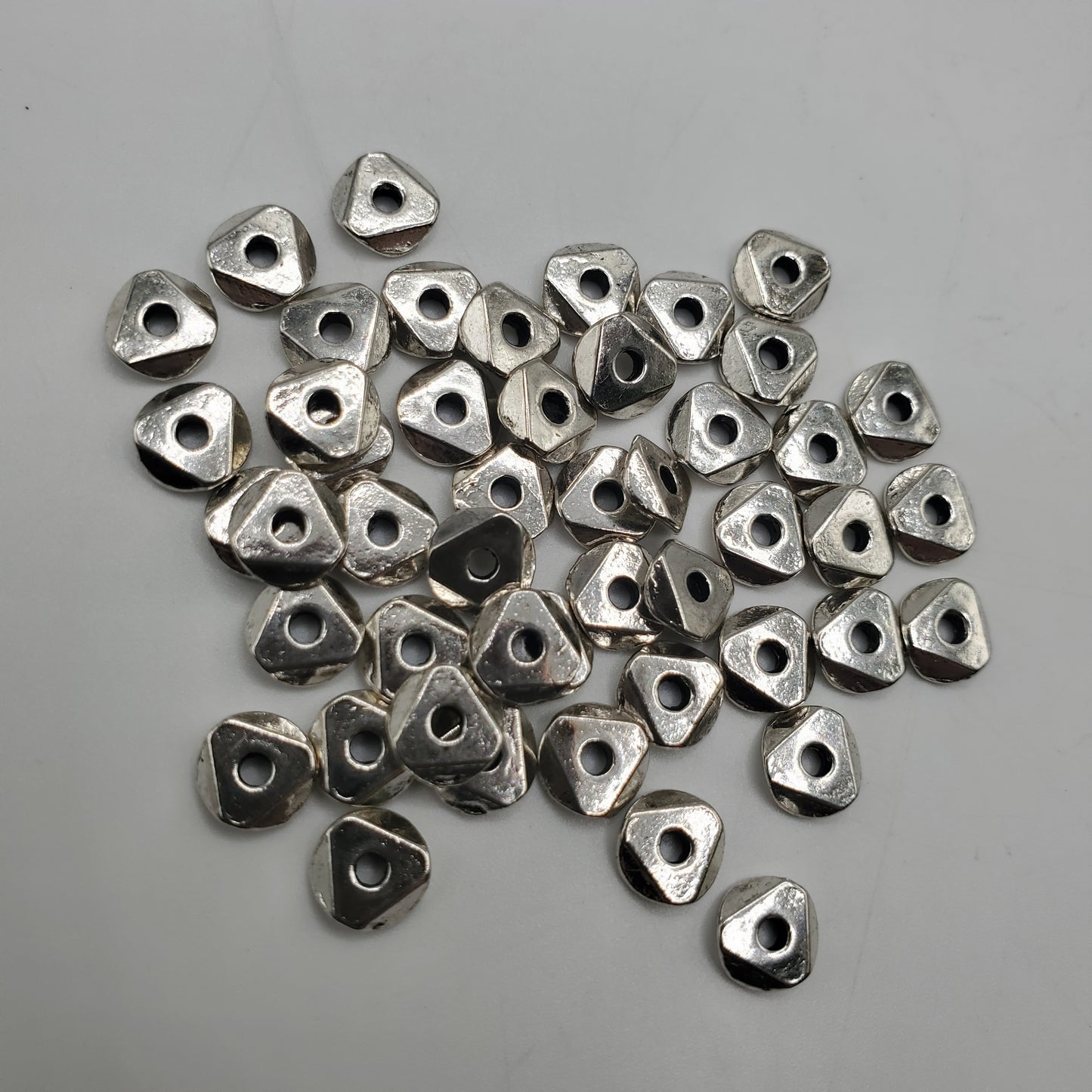 2mm Pewter Triangle Bead.