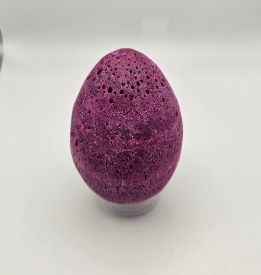 3 inch Lab Created Ruby Gemstone Egg.