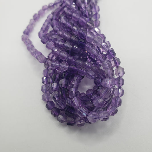 3.5mm Faceted Amethyst Bead Strand.