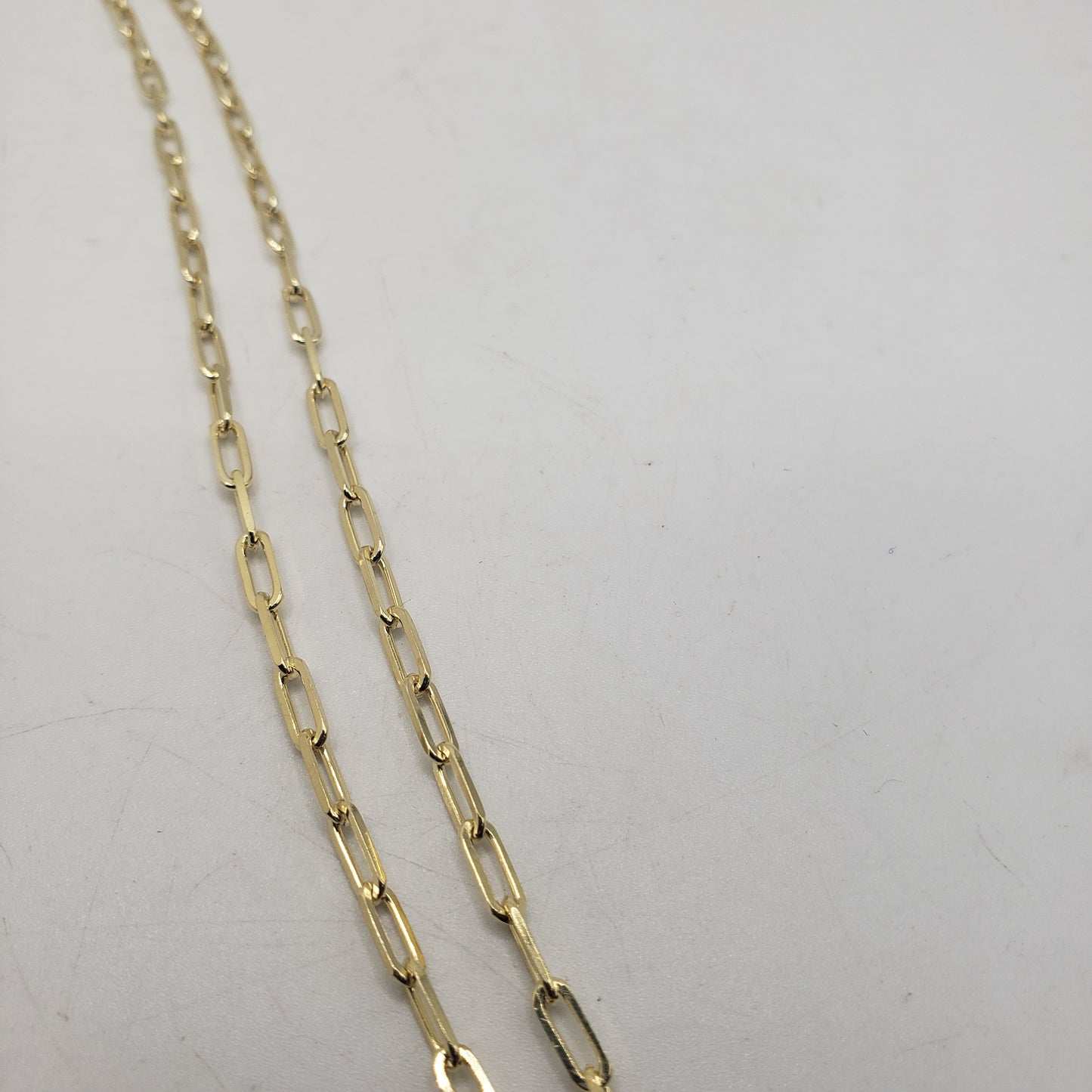 30in Gold Vermeil Paperclip Chain Diamond Cut.