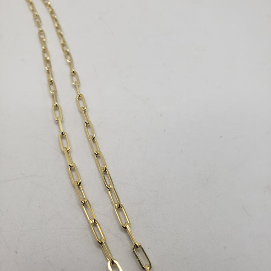 30in Gold Vermeil Paperclip Chain Diamond Cut.
