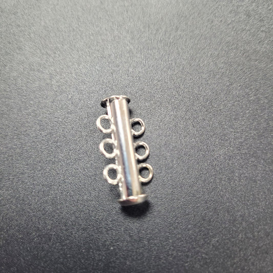 3 STRAND CLASP 21MM SILVER PLATED.